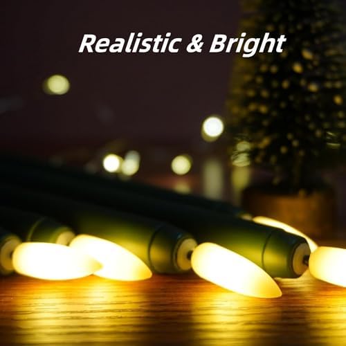 Dark Green Flameless Taper Candles with Remote Timer Set of 12 - Image 5