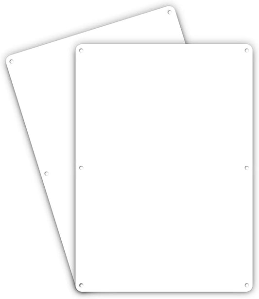 Faittoo Blank Write-On Metal Sign, 2-Pack 10 x 7 Inches Rust Free Aluminum, UV Protected, Waterproof, Weather Resistant, Durable Ink, Easy to Mount