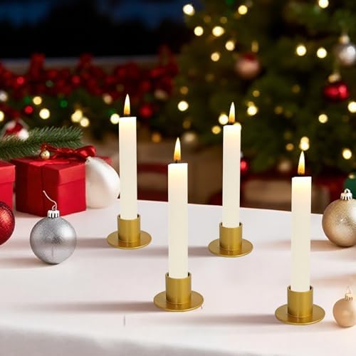 GUTE Gold Taper Candle Holder Matte Iron Candlestick Decor Farmhouse 8Pcs - Image 4