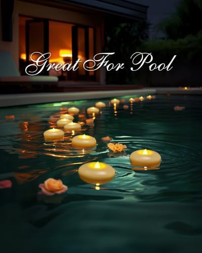 Homemory 48Pack 3" Ivory Flameless Floating LED Candle, Waterproof Tealight - Image 6