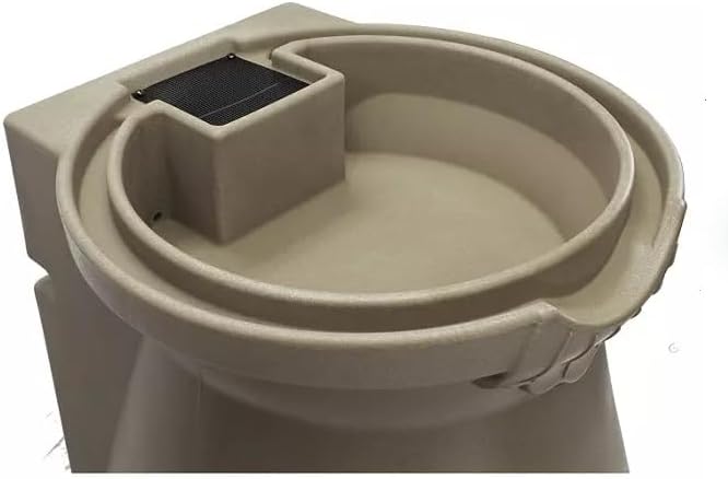 Rain Wizard Decorative Urn Rain Barrel, Durable polyethylene Resin, with Brass Spigot, Flat-Back Design,Perfect for Gardening Any Home (Khaki, 65 Gallon)
