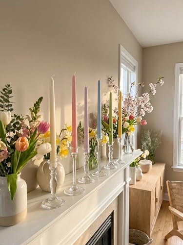 10" Pastel Taper Candles, 12 Pack, 10 Inch, 6 Colors, 2 of Each - Image 3
