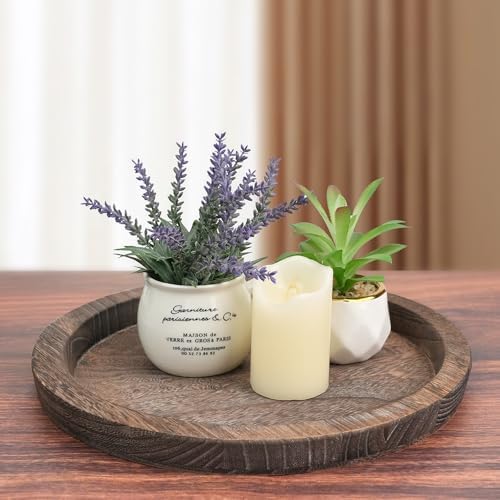 2 Pcs Decorative Serving Tray, Wooden Coffee Table Trays Decor - Image 6