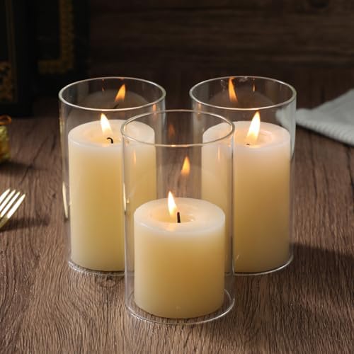 Ciieeo 4Pcs Open Ended Glass Hurricane Sleeves - 3.93 inches Height by 2.36 inches Diameter Circular Cylinder Shield Tubes for Tabletop Centerpieces Wedding Restaurant Replacement Chimney - Image 5