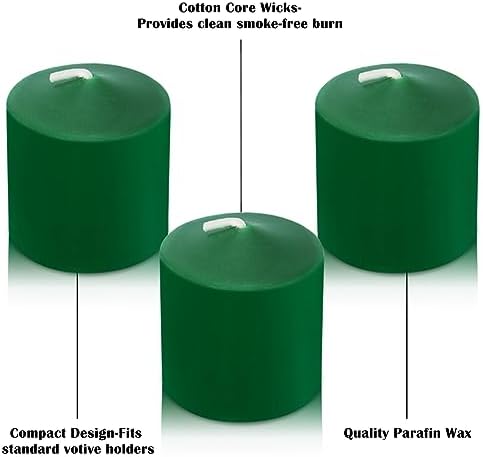 10 Hour Green Votive Candles for Weddings Party Spring and Emergency, Set of 36 Unscented Bulk Candles for Restaurants and Home Decoration - Image 7