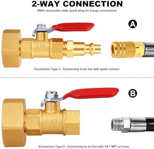 RV Garden Hose Blowout Adapter, Brass Ball Valve - Image 3
