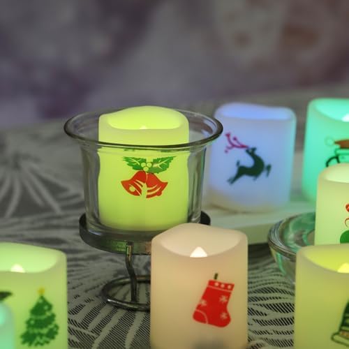 Christmas Color Changing Battery Operated Flameless Votive Candles 12 PCS - Image 7