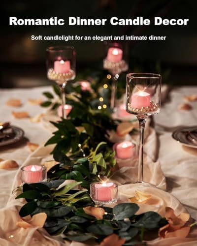 Homemory 50-Pack Pink Flameless Battery Tea Light Candles, 200+ Hours - Image 4