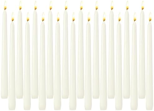 Ivory Taper Candles Unscented, 10 Inch Tall Dinner Table Candles by Unknown