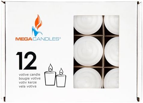 Mega Candles 12 pcs Unscented White Votive Candles, Hand Poured Wax Candle 15 Hours 1.5 Inch x 2.25 Inch, Home Décor, Wedding Receptions, Centerpieces, Occasions, Events, Festivities, Meditations - Image 3