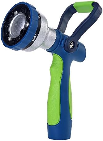 New Patent Garden Hose Nozzle, Heavy Duty Water Nozzle, High Pressure Fireman Style Nozzle with Ergonomic Handle for Lawn and Garden Watering by GREENMOUNT