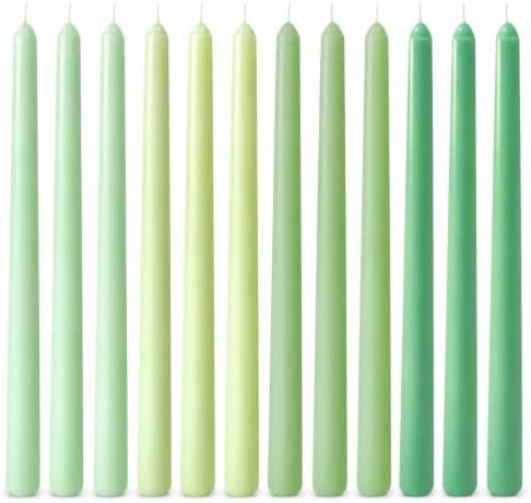 4 Shade of Gradient Green Taper Candles for Home Décor Spring by SihuidaInspiredbyLove