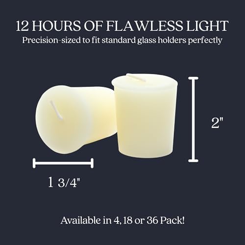 Bluecorn Beeswax Votive Candles, Ivory White, 18 Pack - Image 3