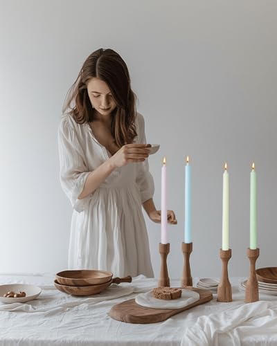 Brown Tapered Candlesticks Taper Candles Smokeless Unscented Long Burning-Hand Poured,Colored for Home Decor Wedding, Dinner-10.6inch,Set of 12 - Image 3