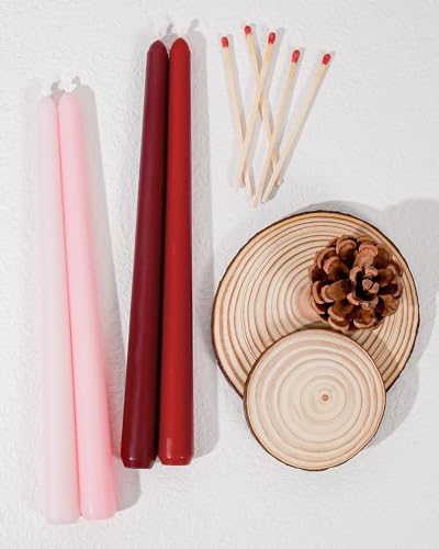 Viyffo 10 Inch Taper Candles-20 Pack Red, Unscented, Smokeless - Image 2