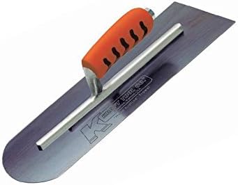 Kraft Tool CF285BPF Blue Steel Round End-Square Back Cement Trowel with ProForm Handle, 16 x 4-Inch