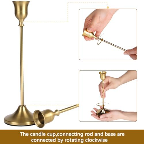 12 Pcs Gold Candlestick Holders,Candle Holder for Candlesticks - Image 6