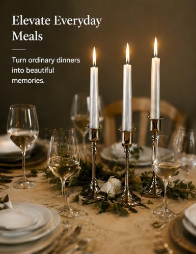 12 Pack Unscented Metallic Silver Taper Candles, Dripless Smokeless - Image 3