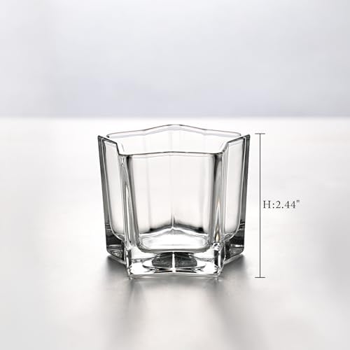 Letine 8pcs Clear Star Tea Light Candle Holders - Glass Votive Holders for Diwali, Wedding Centerpiece, Fall & Holiday Decor - Lucky Star Jar Starlight Vessels (2.44" H, 1.45" Base) - Image 2