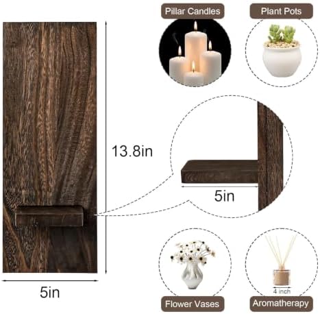 Wood Wall Decor Set of 2, Farmhouse Wall Planter for Small Spaces - Image 5