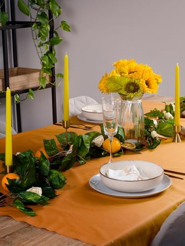 CANDWAX 12 inch Yellow Taper Candles Set of 12 - Unscented Smokeless Dripless Yellow Candles - Perfect for Home Décor, Special Occasions and Ordinary Dinners - Easter Candlesticks - Image 5