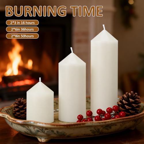 48-Pack White Pillar Candles Bulk Set - Image 5