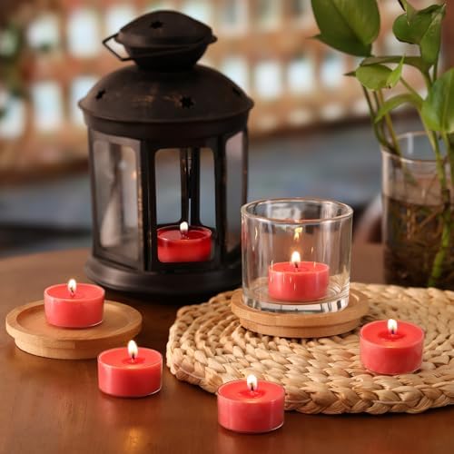 Scented Tea Lights Candles, Wisper of Rose, 16 Pack – Red Scented Tealight Candles– 100% Palm Wax – 6 Hour Burn Time Aromatherapy Tea Light Votive Candle for Dinner, Bedroom, Spa - Image 5