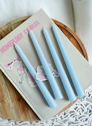 6 PK 10" Classic Taper Candles, Sky Blue, 7-8 Hours Long Burning, Unscented Tall Candlesticks - Image 7