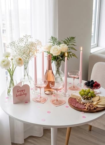 10" Classic Taper Candles, Pale Pink, 4-Pack, 7-8 Hours Long Burning, Unscented Tall Candlesticks - Image 5
