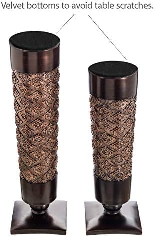 Creative Scents Dublin Brown Pillar Candle Holder Set of 2 - Home Decor Aesthetic, Coffee Table Decor Mantel Centerpieces Table Decorations, Living Room Decor or Dining Tabletop Decor -Gift Packaged- - Image 5