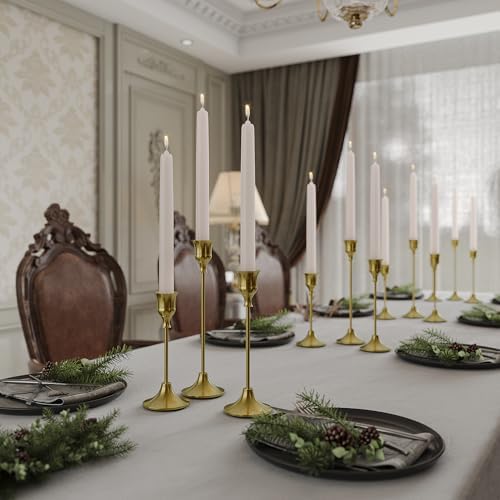 NLBTW 54 Pcs Brass Gold Candle Holder Bulks for Wedding Party Decor - Image 4