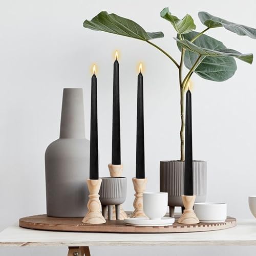 DRIPLESS Black Taper Candles Sandalwood Scented Candle Sticks Handmade 10 Inch Smokeless Dinner Candles for Home Wedding Decor - Image 4