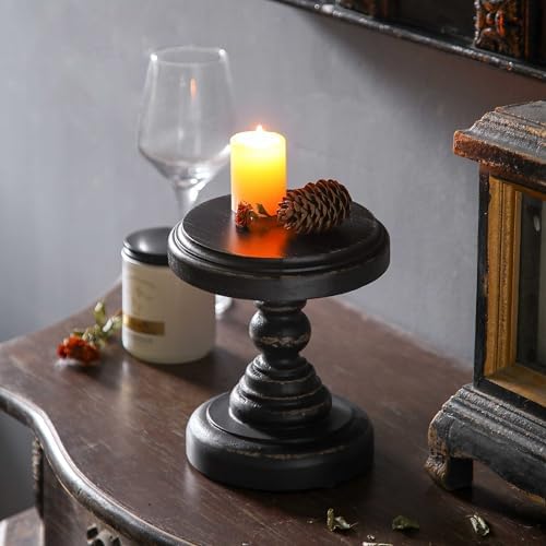 SOFE Black Wood Display Riser, Rustic Small Pedestal Stand/Planter Stands - Image 4