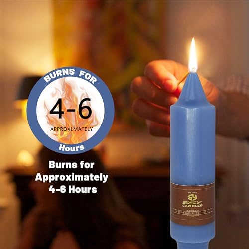 NJAO HOO Dark Blue Short Taper Candle 5 Inch Candlesticks Unscented Dripless Tapered Candle Set for Home Decor Wedding Party Dinner Candles, 4 Pack - Image 6