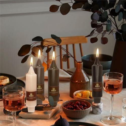 Taper Candle Brown Candlesticks,4pcs Short Candle Stick 5 inch Tapered Candles Small Twisty Candlesticks for Home Décor Weddings Women Gifts (7D4PC-COFFEEGRA) - Image 4