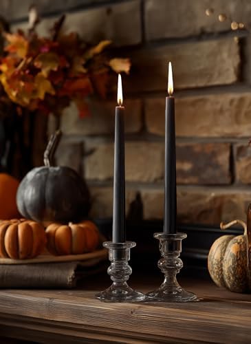 6 PK 10" Classic Taper Candles, Black, 7-8 Hours Long Burning, Unscented Tall Candlesticks - Image 7
