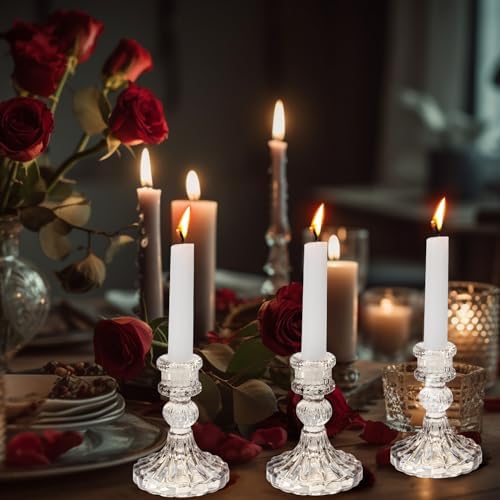 Maxcheck Set of 6 Glass Taper Candle Holders,Clear - Image 5
