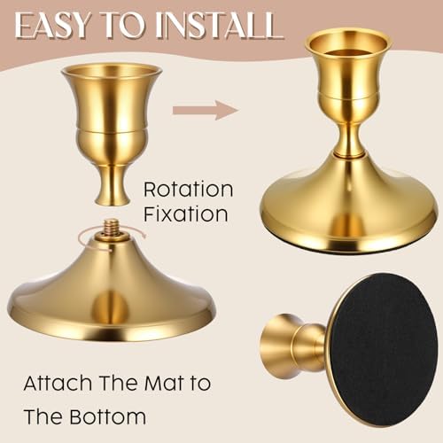 12PCS Brass Black Taper Candle Holders, Vintage Candlestick Holders - Image 3