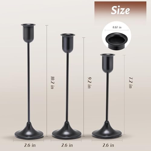 Black Taper Candle Holder 6 PCS, Vintage Candle Stick Candlestick Holders - Image 3