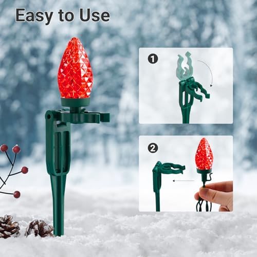 100 PCS Christmas Light Stakes, 9.5 Inch Tall Yard Stakes, Green - Image 5