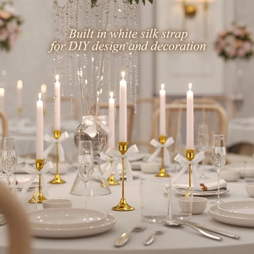 FSyueyun Gold Candle Holders Set of 6, Elegant Metal Candlestick Holders - Image 5