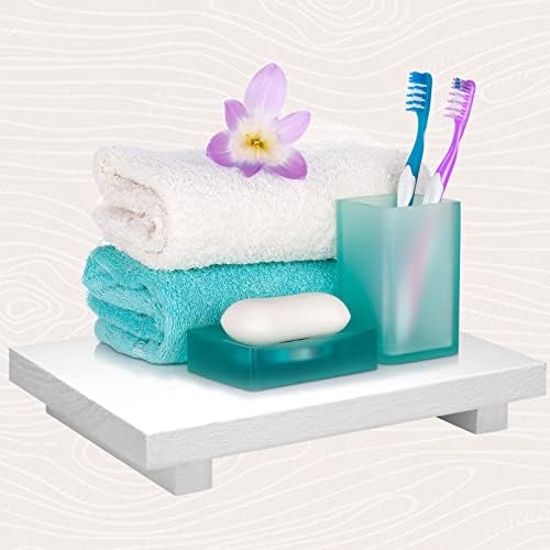 Nuogo Wood Pedestal Riser Stand for Kitchen Soap Tray,12 X 7 Inch,White - Image 5