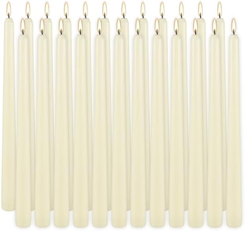 Ivory Taper Candle,24PACK Unscented 10 Inch Taper Candles-Dripless and Smokeless-8 Hours Long Burning Dinner Candle, Ideal for Halloween Taper Candles, Weddings, Dinner,Parties by kneeife