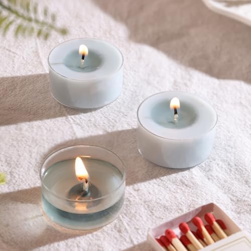 Ocean Memory Scented Tea Lights Candles – Soft Blue – 6 Hour Burn – 100% Palm Wax – Scented Tealight Candles for Holiday Relaxation, Winter Gatherings – 16 Pack Scent Votive Candle - Image 3