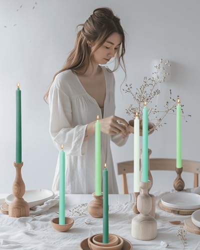 Tall Dripless Taper Candles Ivory Tapered Candlesticks-Smokeless,Unscented,Long Burning-Hand Poured,Colored for Home Decor Wedding, Dinner-10.6inch,Set of 12 - Image 6