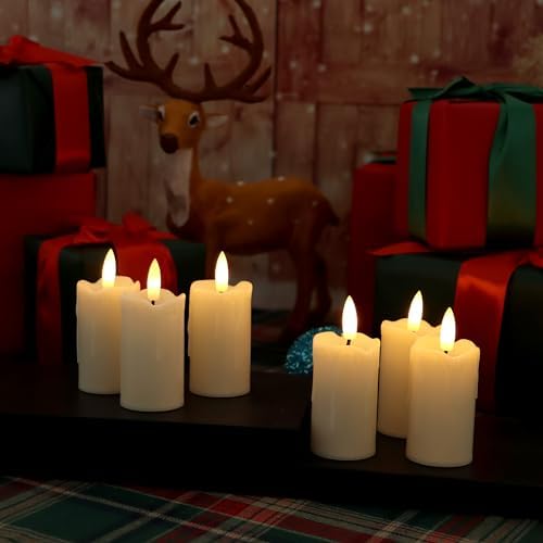 6 PCS Flameless Votive Candles with Timer Battery Operated - Image 2