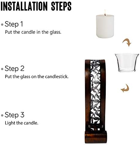 Shelving Solution Wall Sconce 14.4 x 3.5 Inch, with Tea Light Candle Holder Antique Bronze Style Metal Wall Art Decorations for Living Room, Bathroom, Dining Room and Office, Set of 2 - Image 6