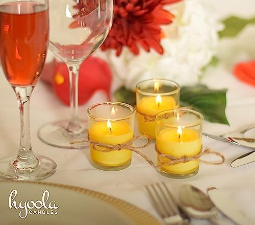 Hyoola Citronella Candle Votives in Glass Cup, Indoor and Outdoor Decorative and Mosquito, Insect and Bug Repellent Candle, Natural Fresh Scent, 12 Hour Burn Time, Made in Europe (Pack of 24) - Image 6