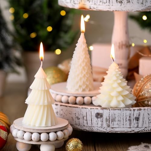 Conelist 6 Pcs Christmas Tree Candles Decorative Xmas Wax Candles Decor - Image 6