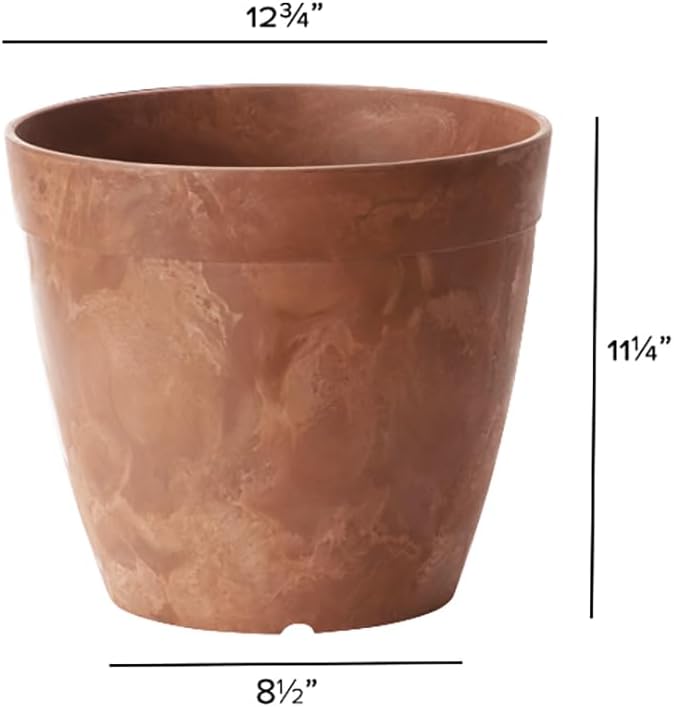Root & Vessel Dolce Round Planter, Rust, 12"